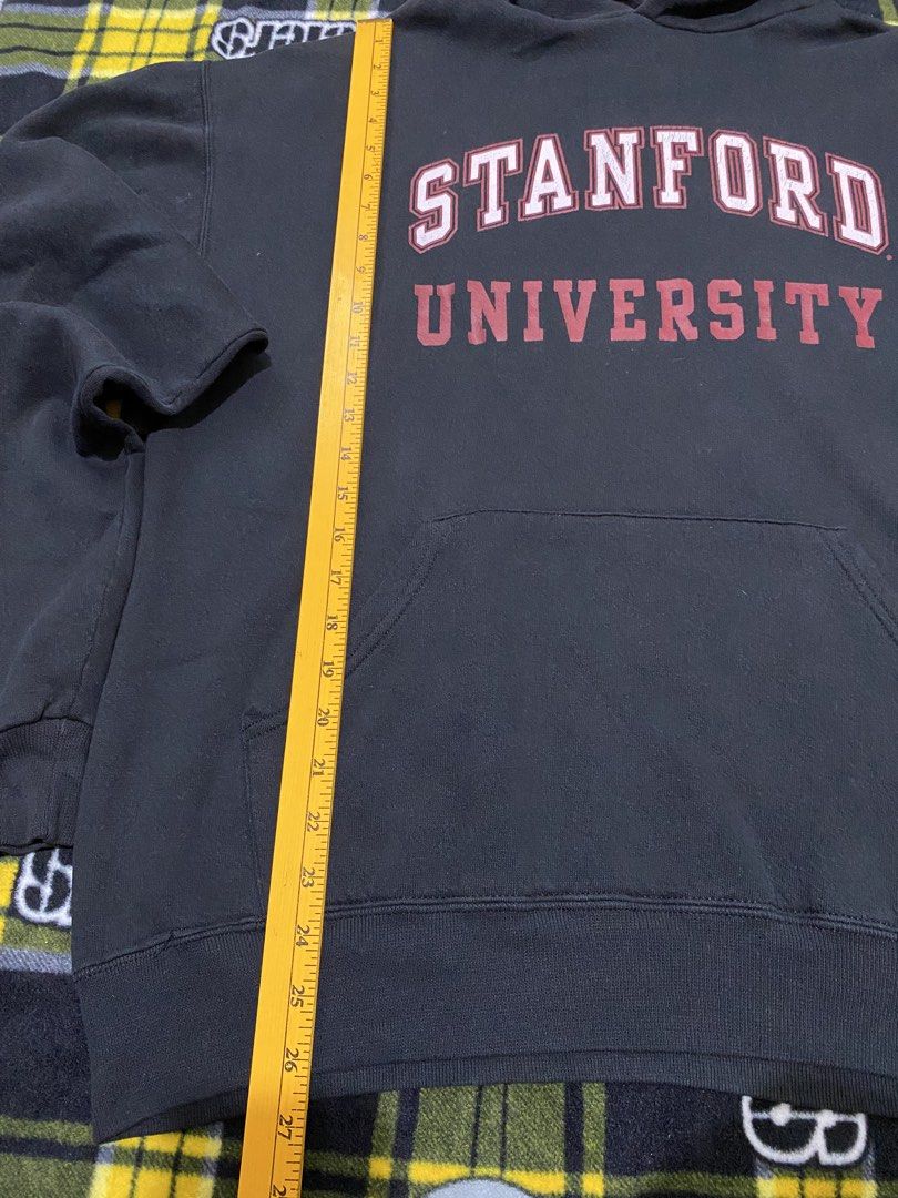 VINTAGE RUSSELL ATHLETIC, jacket (Category: Coats, Jackets and Outerwear) located in Cavite. Submitted by jc_thrift95 (Listing ID 1464163999, Image 2). Description: - This vintage black Stanford University hoodie features bold, arched red lettering across the chest and a classic Russell Athletic tag near the front pocket. - Made in Mexico - Color rate 8/10 (crack prints,still intact) - See pictures details for dimes..