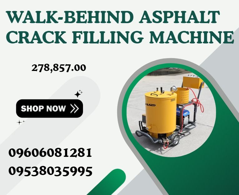 walk-behind asphalt crack filling machine (Category: Everything Else Others) located in Caloocan City. Submitted by boldhawk_09f8ee (Listing ID 1464153008, Image 1). Description: ●Generator model: Yamaha ET-1 ●Mixing method: By Hand ●Volume of feedbox: 60L ●Fuel type: Liquefied petroleum gas ●Package size: 1500*800*1250mm ●Weight: 165kg .