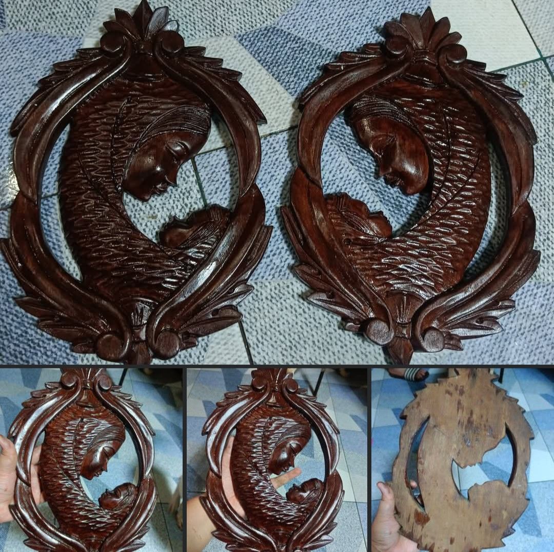 Wall Display (Category: Other Home Decor) located in Mandaluyong City. Submitted by theforgottentreasures (Listing ID 1464226426, Image 1). Description: 2500 for both 1500 each!!! 📌 Mother and Child Wood Display 15 x 9 ½ inches 2pcs available made of wood what you see is what you get.