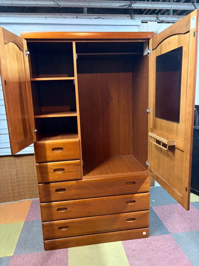 Wardrobes (Category: Shelves, Cabinets & Racks) located in Meycauayan. Submitted by marygracecasimiro (Listing ID 1464167153, Image 3). Description: 😍ANGGANDA NITO!!! Closet / Wardrobe / Storage Cabinet Solid Wood Doors and Drawers, ANGGANDA!!! Removable Shelves para maging Hangeran 5 Storage Drawers, MAKINIS!!! Price : 12,500 ✅ *SEE VIDEO COMMENT 40L x 23W x 73H inches In VERY good condition 💜💜.
