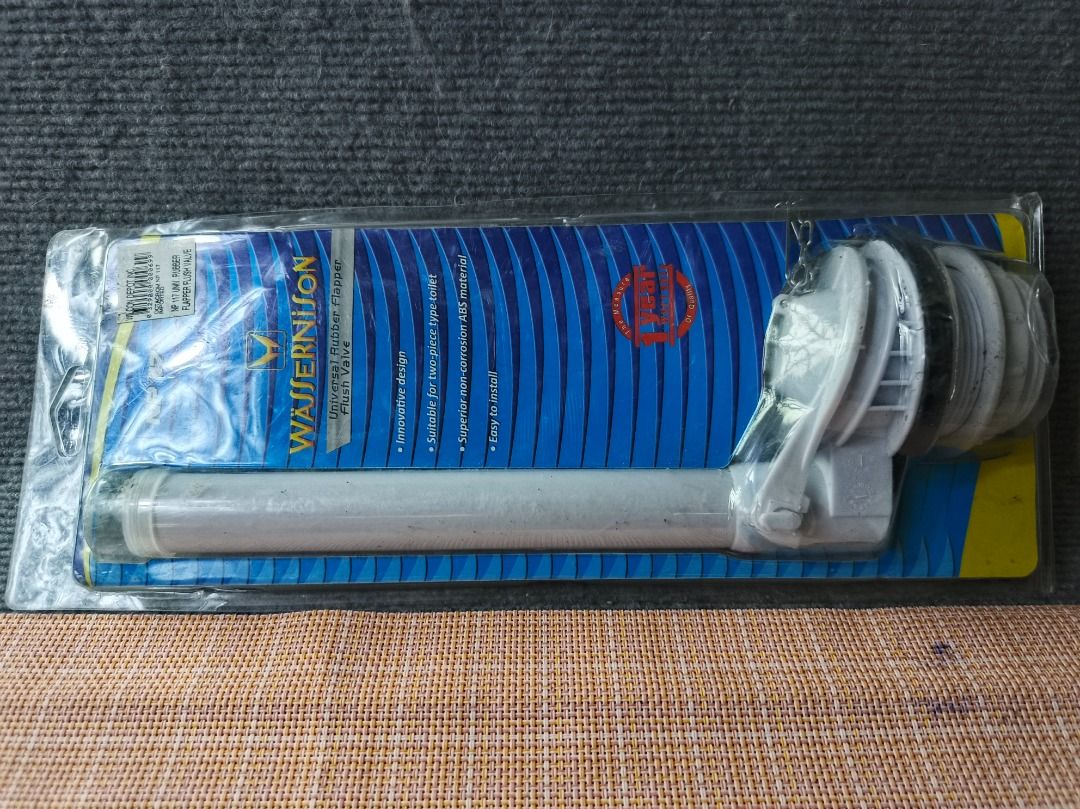Wassernison NP 117 Universal Rubber Flapper Flush Valve (Category: Bathroom & Kitchen Fixtures) located in San Leonardo. Submitted by burgossanleonardo.12345 (Listing ID 1464182396, Image 3). Description: - Wassernison NP 117 Universal Rubber Flapper Flush Valve - Innovative and easy-to-install design - Suitable for two-piece type toilets - Made from superior non-corrosion ABS material - Includes a 1-year warranty.