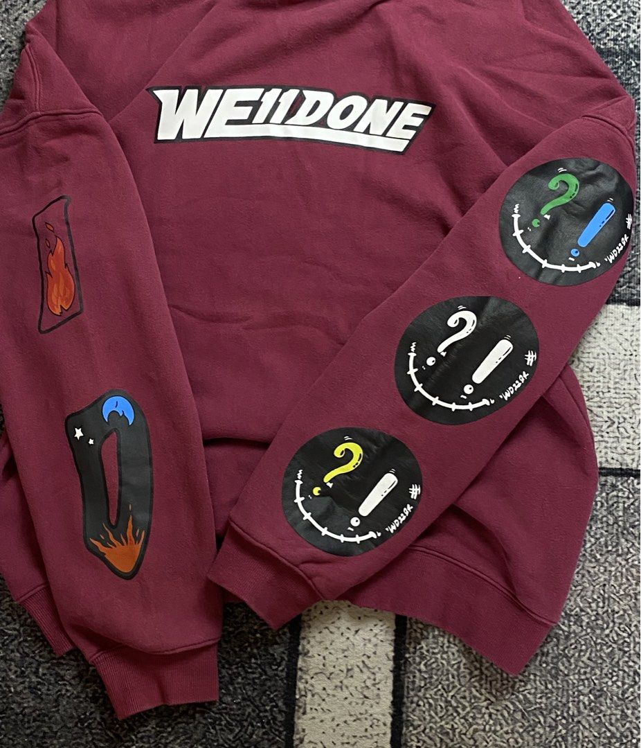 WE11DONE Hoodie (Category: Hoodies) located in Manila. Submitted by side_street.wear (Listing ID 1464282697, Image 3). Description: WE11DONE Hoodie Length: 27.5 Width: 22 Fit: L Color rate: 9/10 Condition: 9/10 issue: None.