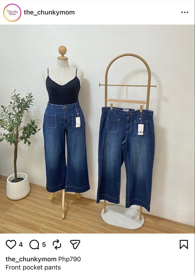 Wide High Jeans Plus Size (39- 40 inches waist) (Category: Jeans) located in Mandaluyong City. Submitted by jennliao (Listing ID 1464345204, Image 2). Description: Wide High Jeans Pants Plus Size (39) So nice in actual Worn once RFS: Wrong Size.