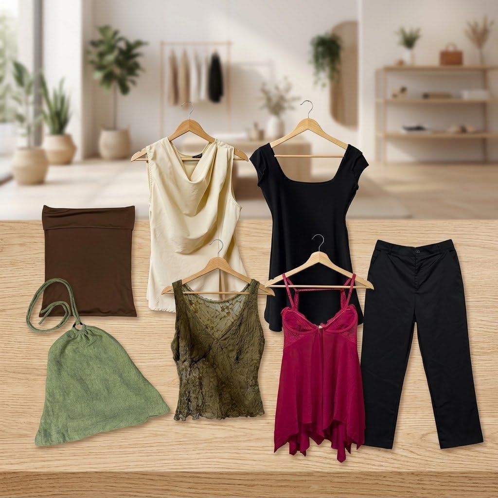 Women's Tops, Pants, and Accessories Bundle (Category: Sets or Coordinates) located in Rizal. Submitted by hahshdhajade (Listing ID 1464307928, Image 1). Description: preloved!!! used once to twice price range from 120-250!! small to medium.