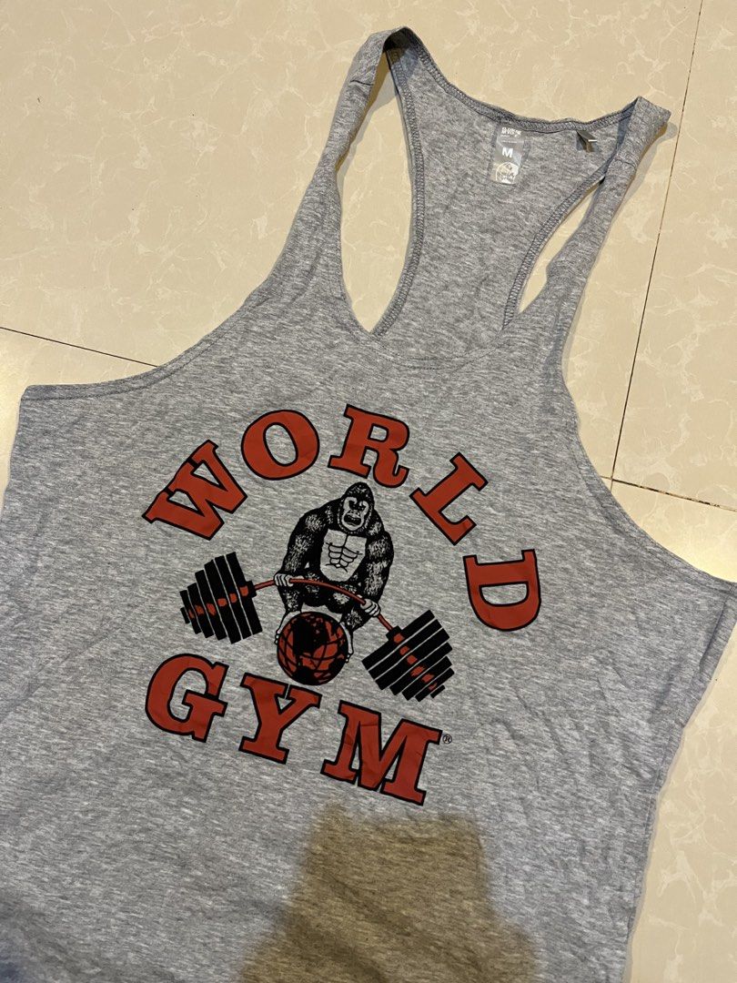 World Gym (Category: Tshirts & Polo Shirts ) located in Valencia. Submitted by bordzsthrift (Listing ID 1464304100, Image 2). Description: Size M on tag Exellent Condition No issue Unli Vouch Dm if Interested 📲.