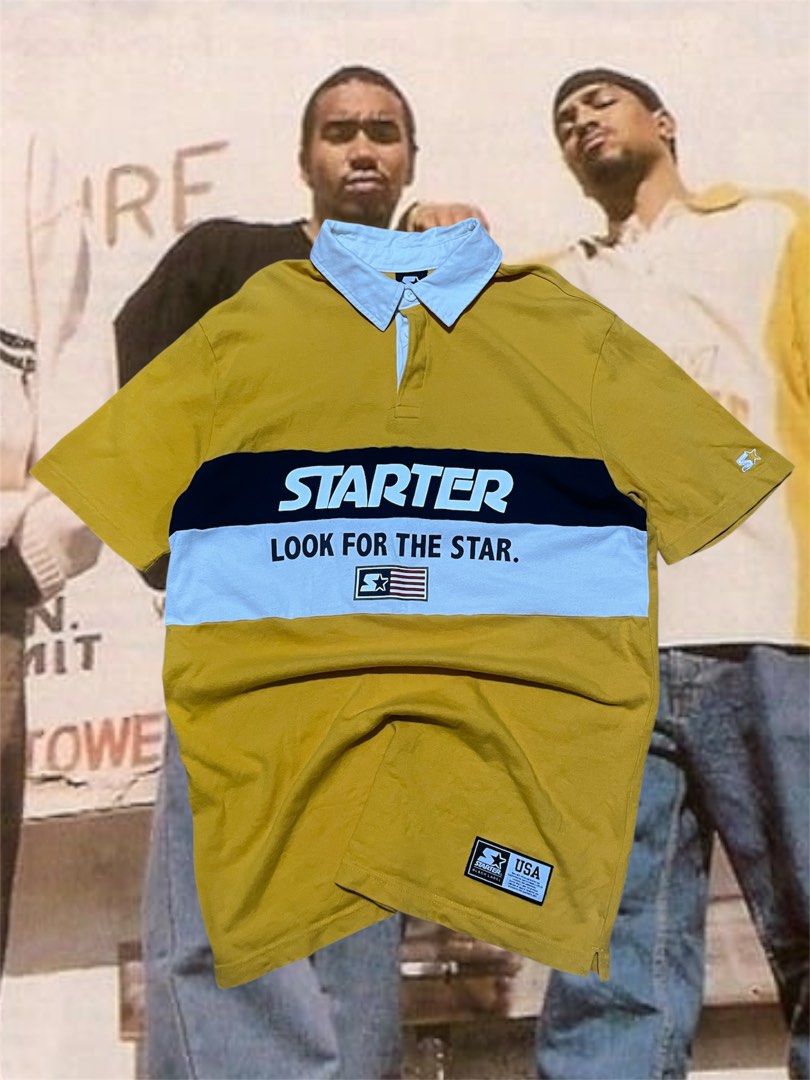 Y2K polo starter (Category: Tshirts & Polo Shirts ) located in Manila. Submitted by trueriver.3b37bc (Listing ID 1464237439, Image 1). Description: [y2k starter polo] • Length | 32 large to xlarge • Width | 21 • Issue | minimal stain and lints • Condition | excellent 🏷️350+sf ___________________________________.
