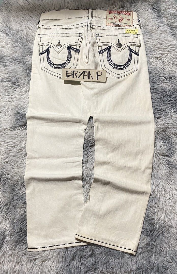 Y2k TRUE RELIGION RAINBOW BILLY JEANS (Category: Jeans) located in Cagayan de Oro. Submitted by thriftchubs (Listing ID 1464282777, Image 2). Description: 32 ON TAG 34 ACTUAL TAPE 41.5 LENGTH 12.5 THIGH 8.8 LEG OP VGOOD CONDITION NEED Light wash AUTHENTIC PHOTO MAY VARY DUE TO LIGHTING MINIMAL ISSUE SEE PICS +SF.