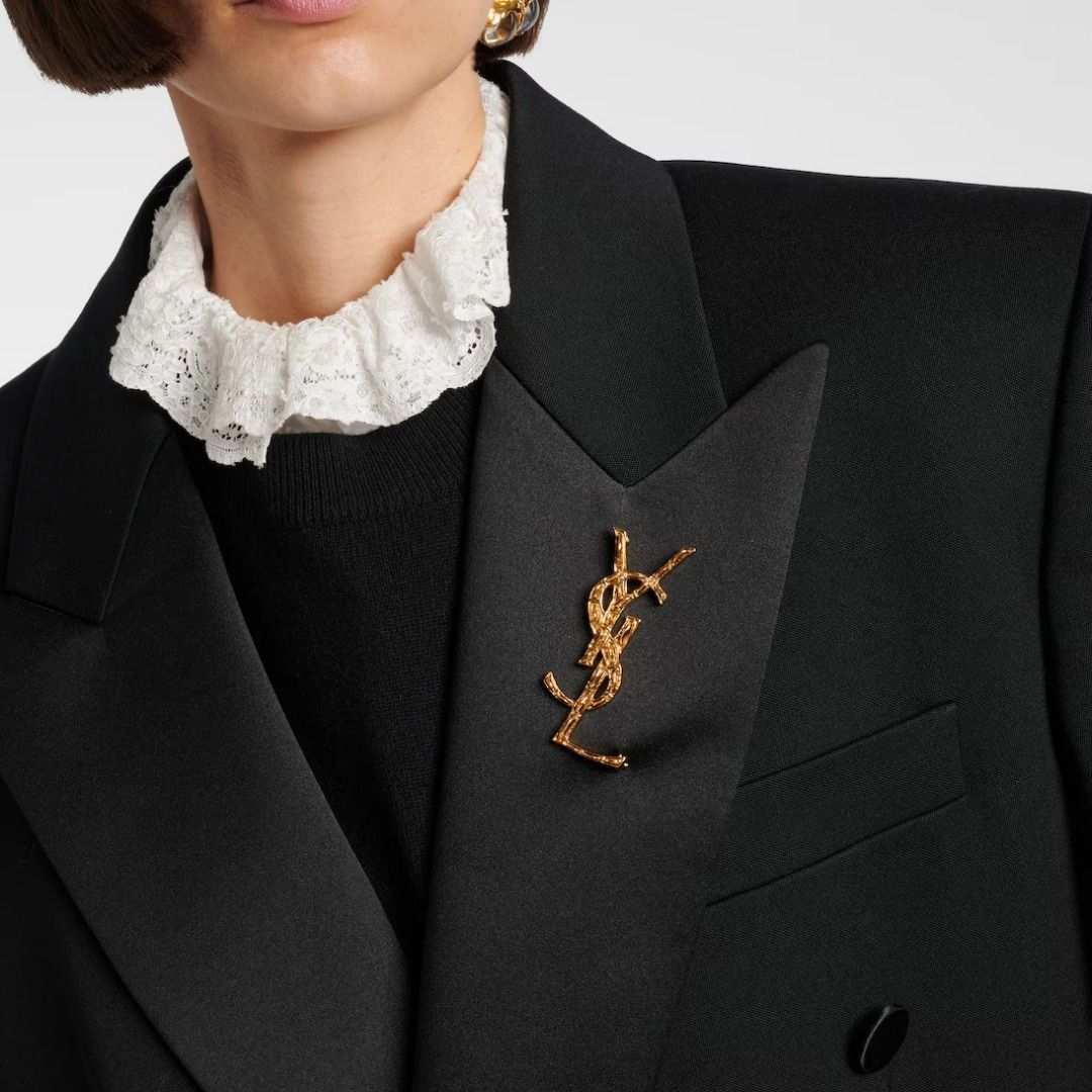 YSL Gold Lightly Textured 3D Effect Brooch (Category: Brooches) located in Cebu City. Submitted by posh_avenue888 (Listing ID 1464305259, Image 1). Description: In excellent condition. From Hong Kong. 3 inches. .
