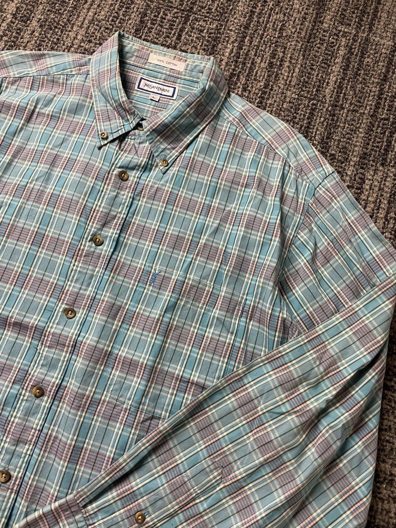 YSL Longsleeve Shirt Stripe (Category: Formal Shirts) located in Manila. Submitted by rdtp2 (Listing ID 1464234151, Image 3). Description: size large 24x31 no flaw good condition 9/10.
