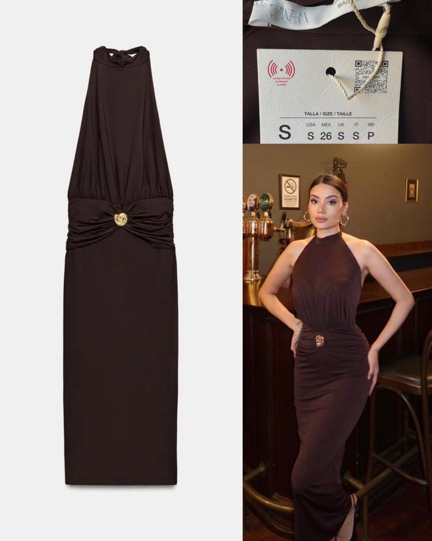 Zara brown halter dress (Category: Dresses) located in Manila. Submitted by clothingconcept (Listing ID 1464199432, Image 1). Description: .