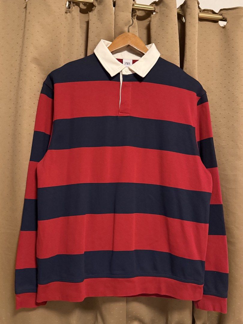 ZARA contrast polo sweatshirt -Large (Category: Coats, Jackets and Outerwear) located in Cavite. Submitted by _solidolo (Listing ID 1464263790, Image 1). Description: 28 x 24 26.
