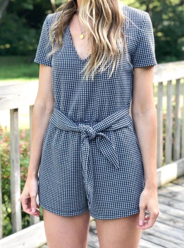 ZARA TRF Knitted Plaid Romper SD2 (Category: Dresses) located in Manila. Submitted by chloereicapsule (Listing ID 1464338903, Image 3). Description: S-M size, cotton thick knitted fabric, garterize waist, with waist tie, color rate 10/10 pm for other inquiries .
