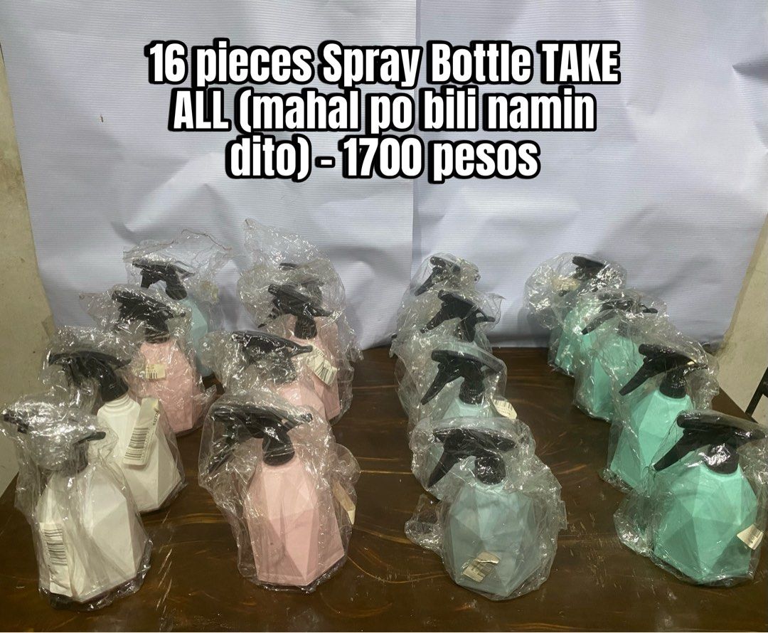 16pcs Textured Spray Bottle TAKE ALL (Category: Gardening Tools & Ornaments) located in Manila. Submitted by dealrack (Listing ID 1464566598, Image 1). Description: .