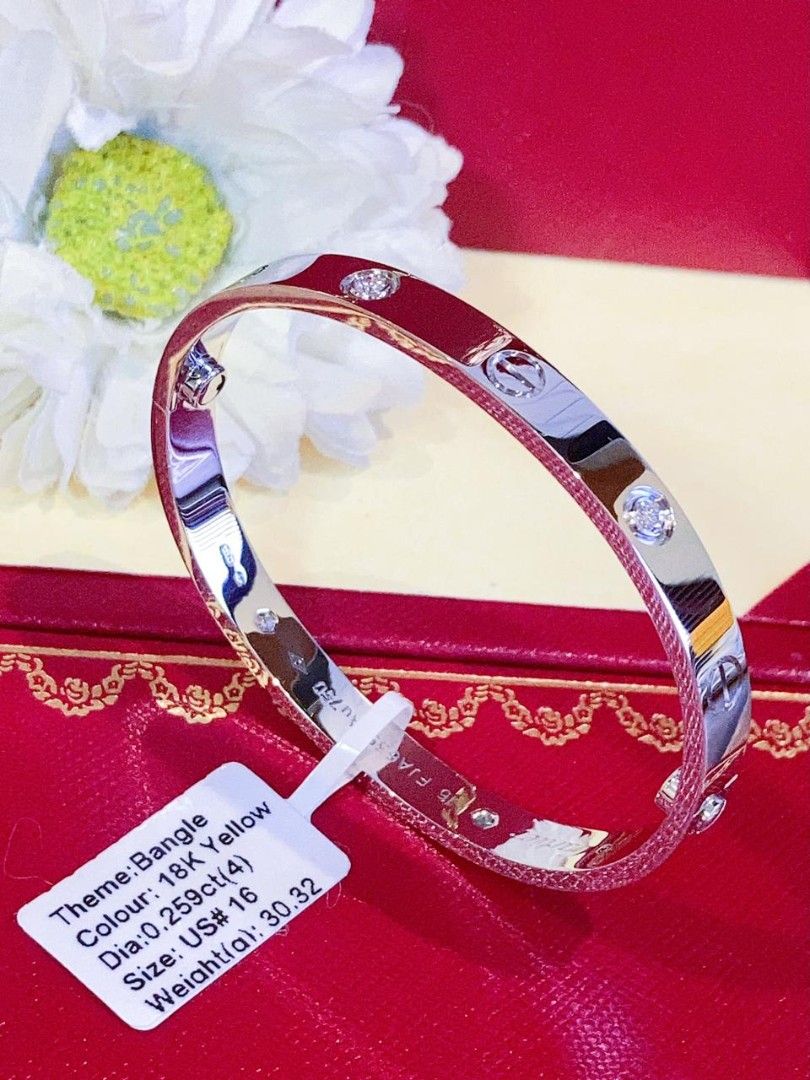18k wg crtr diamond love bangle hk setting (Category: Bracelets) located in Manila. Submitted by luxesparks (Listing ID 1464480742, Image 3). Description: .