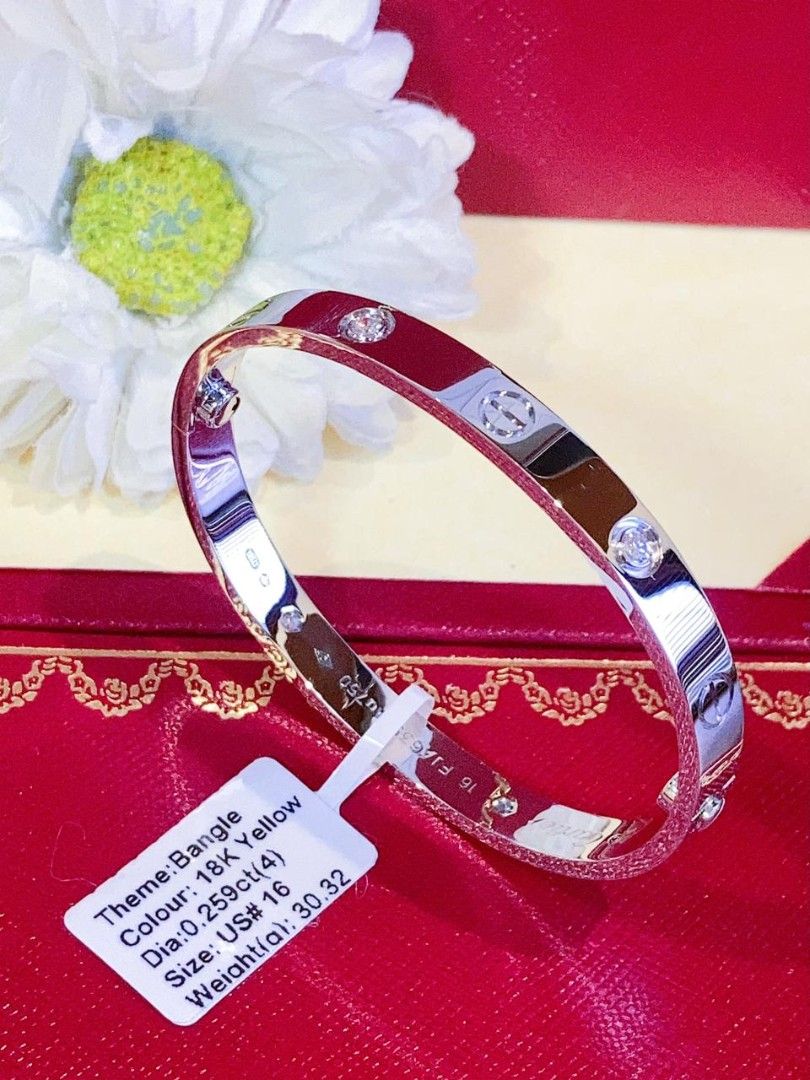 18k wg crtr diamond love bangle hk setting (Category: Bracelets) located in Manila. Submitted by luxesparks (Listing ID 1464480742, Image 2). Description: .