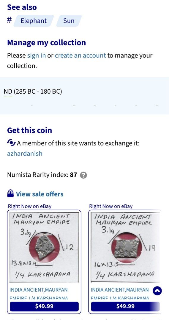 285-180BC SILVER 1 KARSHAPANA(ANCIENT INDIA) (Category: Currency) located in Roxas. Submitted by hobbyisthub (Listing ID 1464438876, Image 3). Description: ONLY 1 AVAILABLE CROSS-POSTED SHIPS 1-2 DAYS, ADD SF GCASH PAYMENT PLS DO YOUR OWN GRADING BEFORE PURCHASING PM SELLER FOR ANY QUERIES THANK YOU!.
