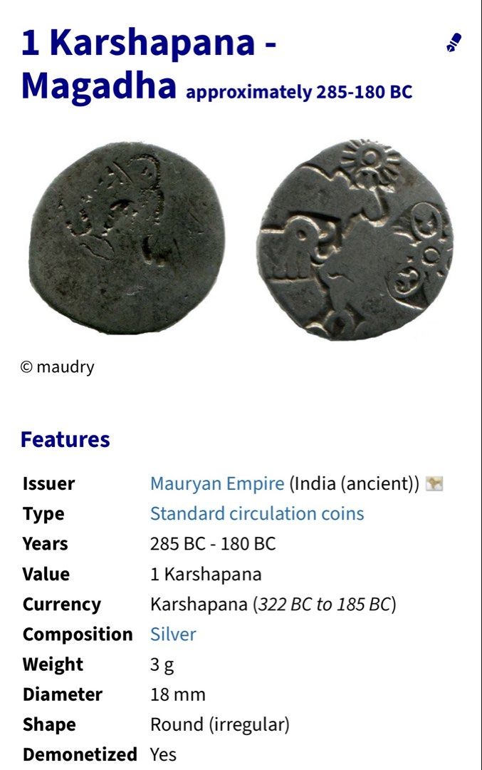 285-180BC SILVER 1 KARSHAPANA(ANCIENT INDIA) (Category: Currency) located in Roxas. Submitted by hobbyisthub (Listing ID 1464438876, Image 2). Description: ONLY 1 AVAILABLE CROSS-POSTED SHIPS 1-2 DAYS, ADD SF GCASH PAYMENT PLS DO YOUR OWN GRADING BEFORE PURCHASING PM SELLER FOR ANY QUERIES THANK YOU!.