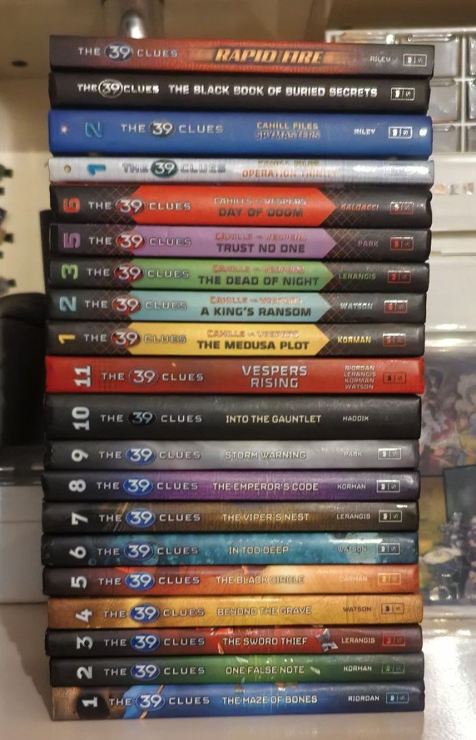 39 Clues Book Series (Category: Storybooks) located in Manila. Submitted by nijikabree (Listing ID 1464458426, Image 1). Description: All for 3000, individual for 200. Yellowing, bent edges on some books..