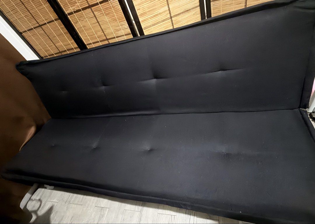 3 Seater Sofa Bed Black (Category: Sofas) located in Mandaluyong City. Submitted by skinrulings (Listing ID 1464568172, Image 3). Description: 3 seater sofa bed. Like new. Rfs: Moving Out Last price posted.