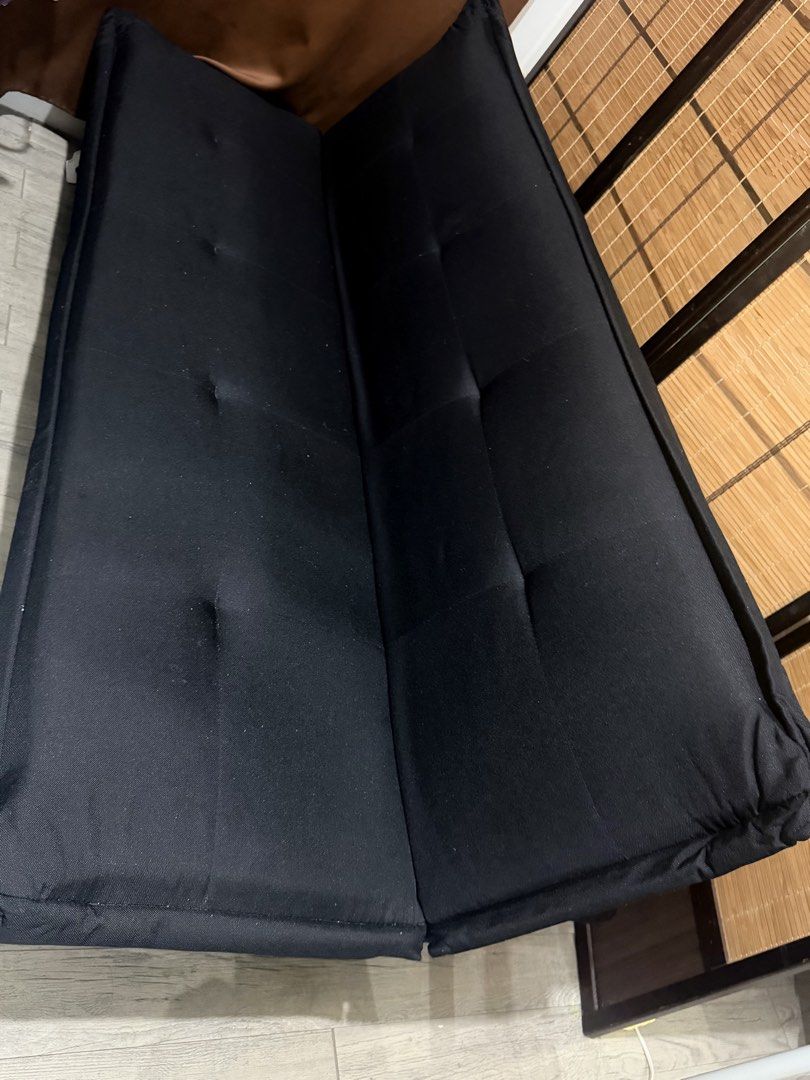 3 Seater Sofa Bed Black (Category: Sofas) located in Mandaluyong City. Submitted by skinrulings (Listing ID 1464568172, Image 1). Description: 3 seater sofa bed. Like new. Rfs: Moving Out Last price posted.