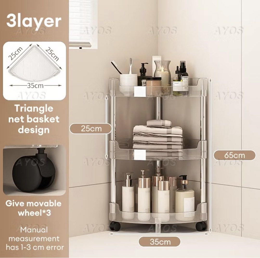 3-Tier Corner Storage Shelf with Wheels (Category: Shelves, Cabinets & Racks) located in Manila. Submitted by preamorph (Listing ID 1464370397, Image 1). Description: got this for 455.