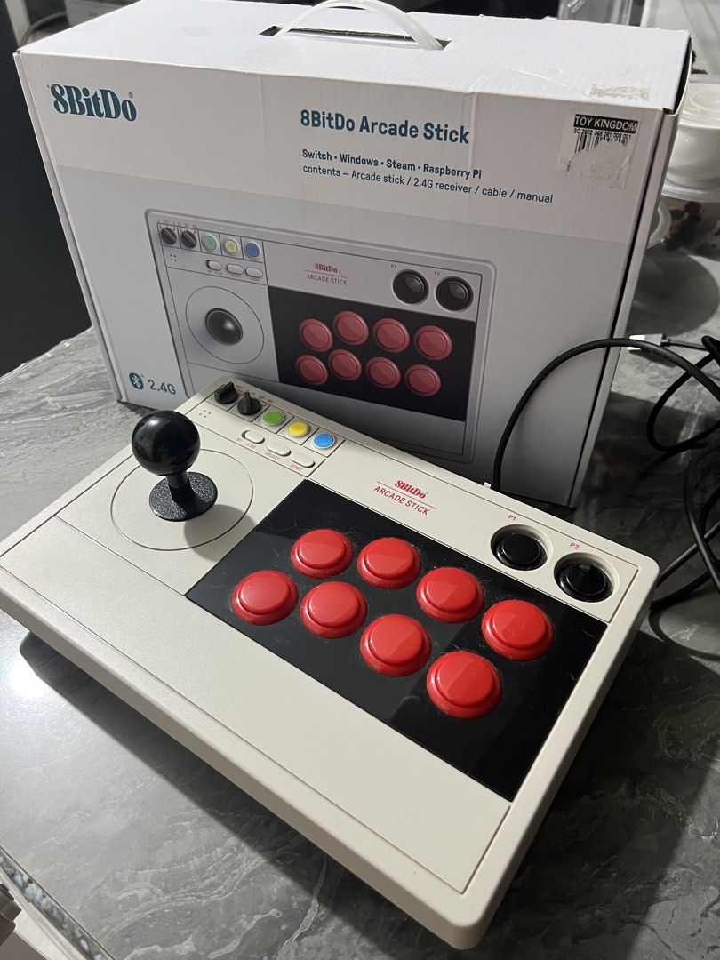 8BitDo Arcade Stick for Switch, Windows, Steam, Raspberry Pi (Category: Controllers) located in Quezon City. Submitted by alexisczarina (Listing ID 1464468865, Image 3). Description: 8BitDo Arcade Stick - Compatible with: Switch, Windows, Steam, Raspberry Pi - Connectivity: 2.4G Wireless - Includes: Arcade Stick, 2.4G Receiver, Cable - Ideal for: Retro Gaming Enthusiasts For sale only 3,200 bought it for 4k+ at Toy Kingdom MOA branch No issue, ge