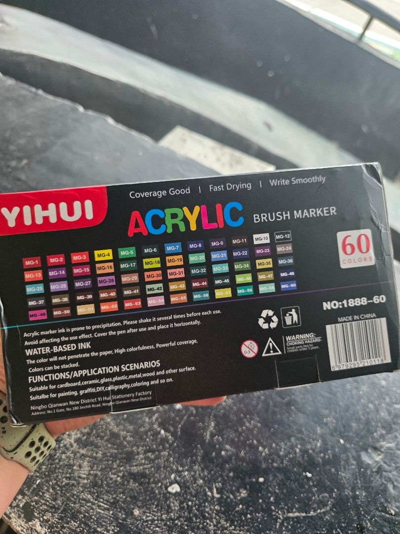 Acrylic Brush Markers - 60 Colors (Brush Tip) (Category: Craft Supplies & Tools) located in Mandaluyong City. Submitted by kendykeyn (Listing ID 1464369937, Image 2). Description: Free when one condition is met: -3 or more purchases (any item and amount); OR -purchases worth Php3,000 and above 💖.