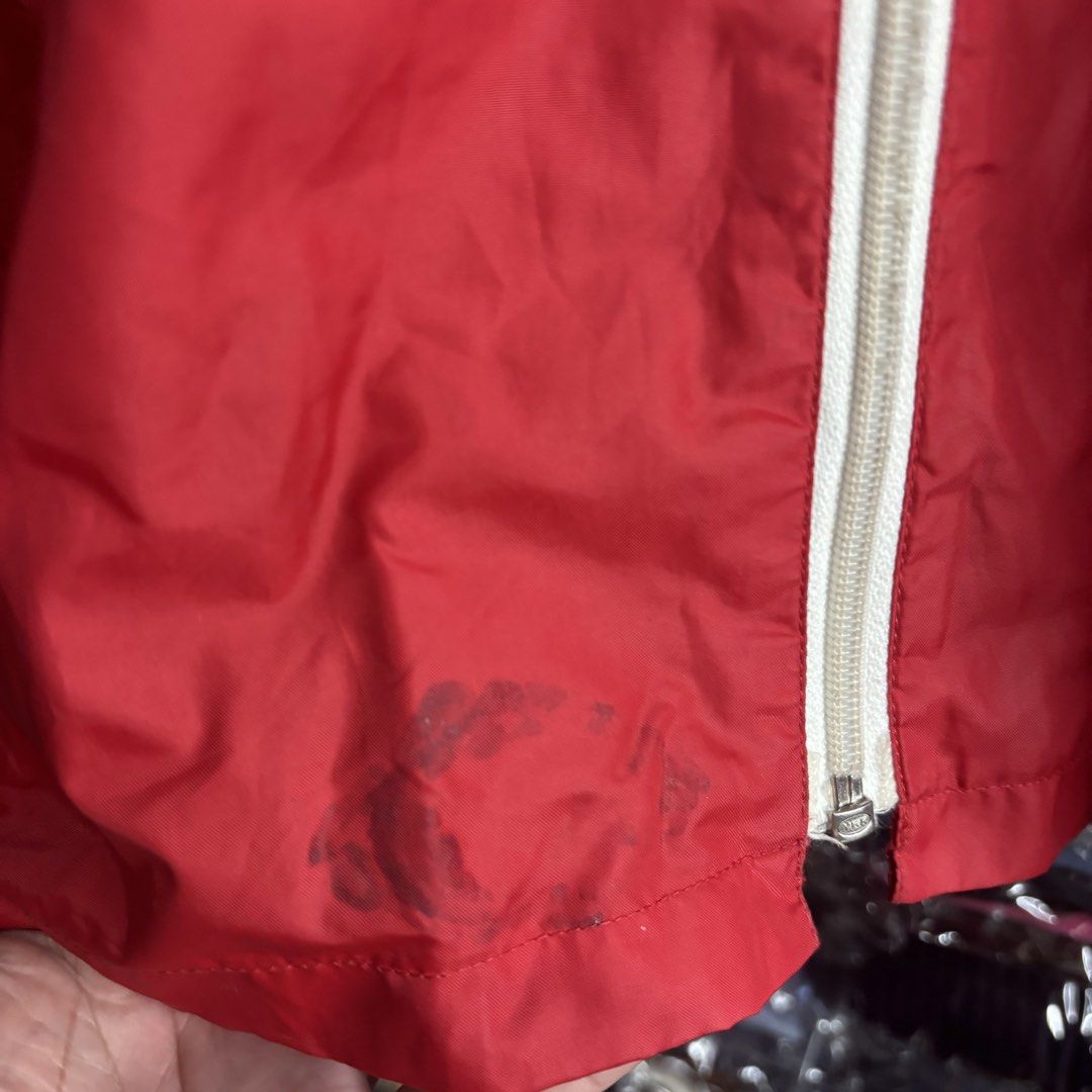 Adidas - Red Windbreaker Jacket with White Accents (Category: Coats, Jackets and Outerwear) located in Cavite. Submitted by goodstayojan.cvt (Listing ID 1464414461, Image 2). Description: Vintage Adidas - Foldable Hooded Nylon Jacket M on tag(20 x 25.5) Verygood Condition No flaws! - Red Adidas windbreaker jacket - White zipper and sleeve accents - 100% Nylon material - Made by Descente under Adidas license Negotiable! Kindly dm for your offer! D