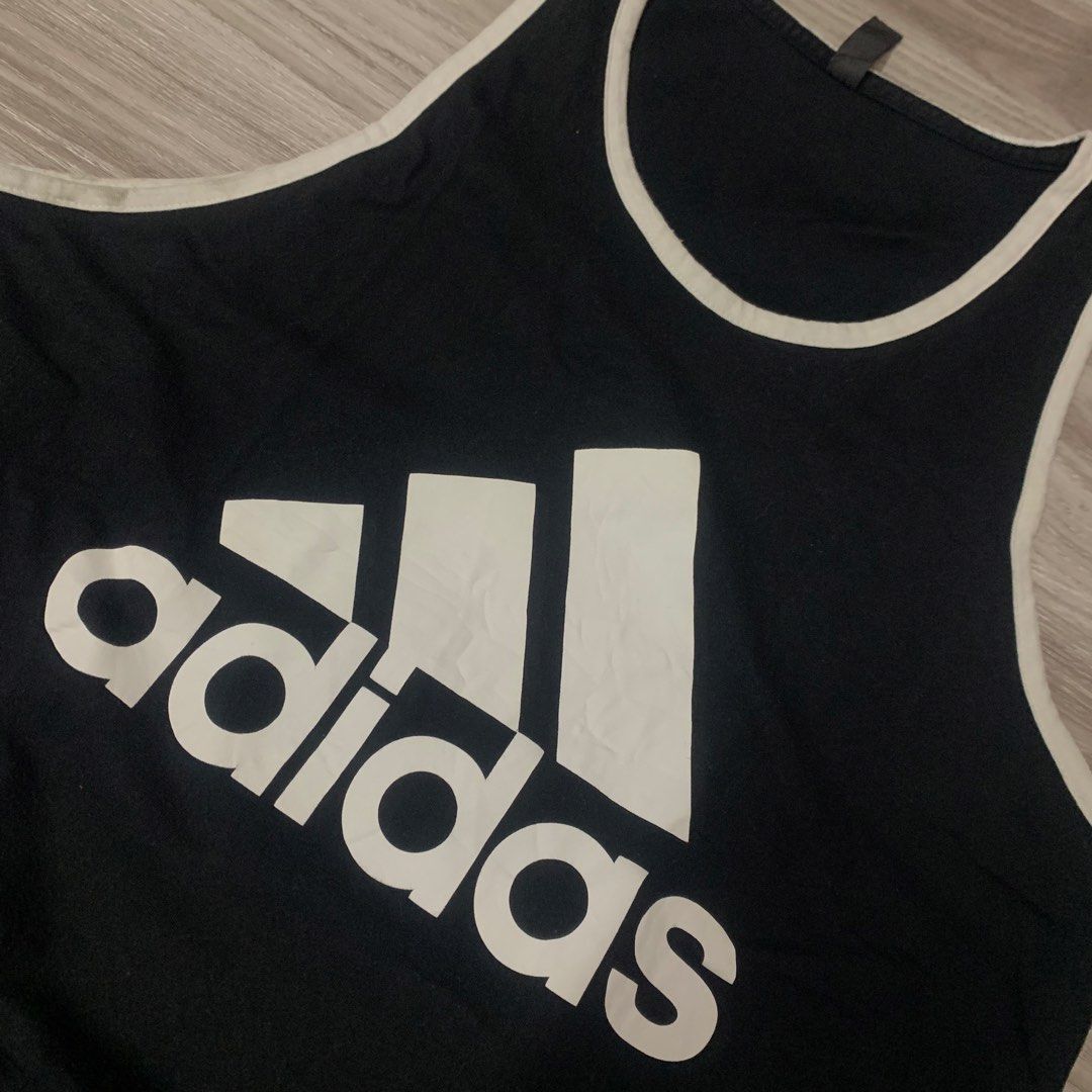 Adidas biglogo tanktop (Category: Activewear) located in Cavite. Submitted by yobubsss (Listing ID 1464553409, Image 2). Description: Size large 21w 29L Good condition Issue need wash cut washtag.