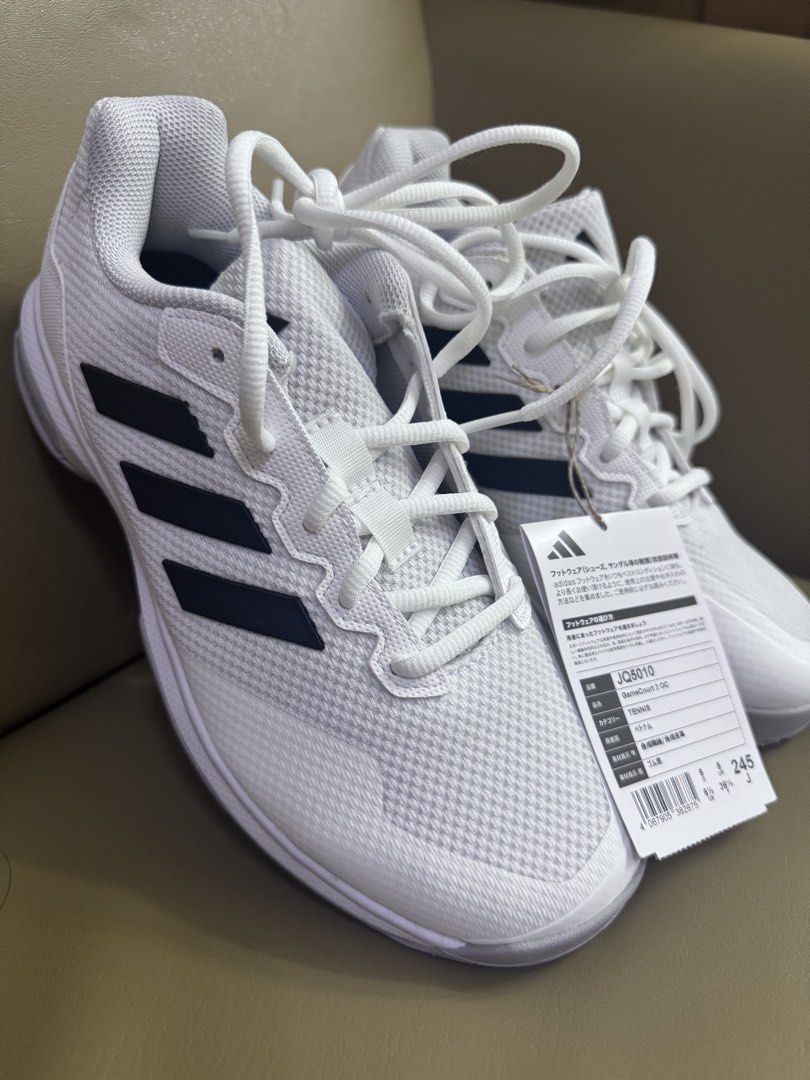 Adidas GameCourt 2 OC (Category: Sneakers) located in Manila. Submitted by kimber19 (Listing ID 1464434773, Image 1). Description: -Men 6, Women 8 - White Adidas badminton shoes - Classic three stripes design - Durable ADIWEAR sole for long-lasting wear - Comes with original tags attached - Ideal for badminton and other court sports.