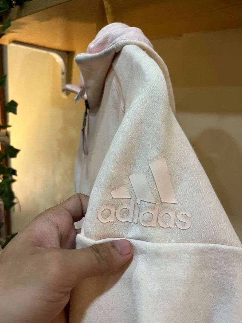 Adidas Z.N.E. Pulse Full-Zip Hoodie (Category: Coats, Jackets and Outerwear) located in Quezon City. Submitted by michypeachyy1 (Listing ID 1464494950, Image 3). Description: 680 plus shipment light pink color way width 19.5 up to 23 inches length 22.5 inches.
