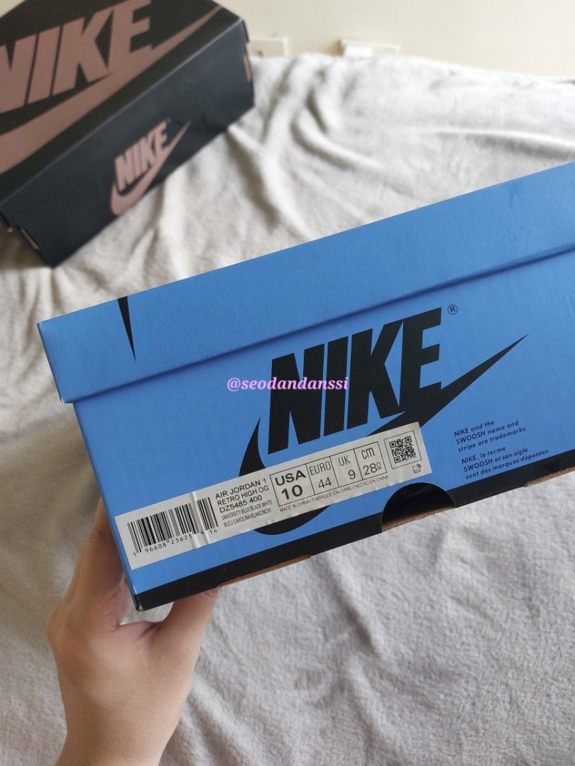 Air Jordan 1 Retro High OG UNC Toe US10 (Category: Sneakers) located in Taguig. Submitted by seodandanssi (Listing ID 1464413604, Image 2). Description: Nike Air Jordan Retro High UNC Toe - Brand new; Never fitted - 100% Authentic - University Blue colorway - Bought from Nike Sneaker App - With original box and tissue paper Feel free to ask for more pictures..