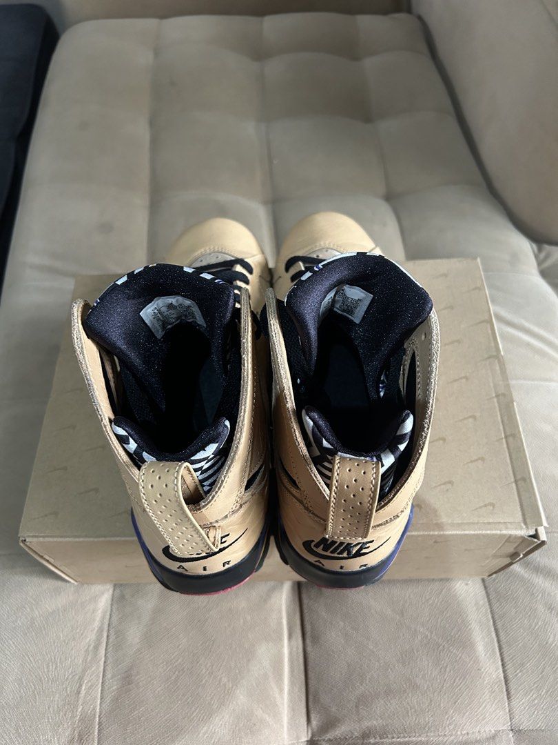 Air Jordan 7 Retro SE “Afrobeats” (Category: Sneakers) located in Pasig City. Submitted by ethanlucass (Listing ID 1464446338, Image 2). Description: WTS Jordan 7 “Afrobeats” Issues: Rep box Used once - still 10/10 condition RFS: Decluttering Size 10 ₱5,000 DM me! 📲.