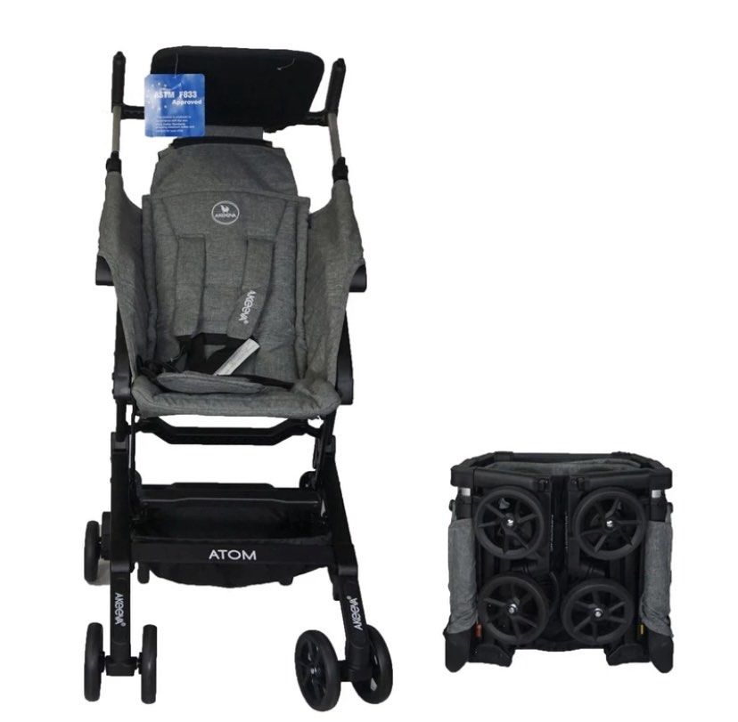 Akeeva Atom Stroller (Category: Strollers) located in Pasig City. Submitted by ela_zen15 (Listing ID 1464406487, Image 1). Description: Akeeva Atom Stroller Ultra Compact Cabin/Hand Carry Stroller Designed to fit in an airplane overhead compartment Can do lalamove sagot nyo po sf.