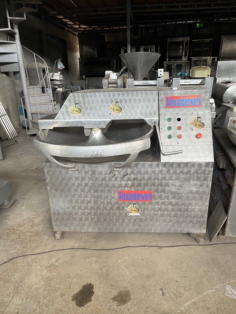 Alexanderwerk Meat Chopper Bowl Cutter (Category: Cookware & Accessories) located in Manila. Submitted by gpbarako (Listing ID 1464423009, Image 1). Description: ALEXANDERWERK- German Made BOWL CHOPPER- SILENT CUTTER 90 liters Capacity…. 280v/400 volts, 60hz, 3phase , dual speed … For Making Hotdogs, Sausages/Chorizo, Hams , Spams , Salami and Canned Meat Products and Burger Patties . Smaller units and Much bigger machine’s already available in t