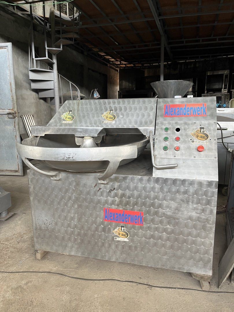 Alexanderwerk Meat Chopper Bowl Cutter (Category: Cookware & Accessories) located in Manila. Submitted by gpbarako (Listing ID 1464423009, Image 3). Description: ALEXANDERWERK- German Made BOWL CHOPPER- SILENT CUTTER 90 liters Capacity…. 280v/400 volts, 60hz, 3phase , dual speed … For Making Hotdogs, Sausages/Chorizo, Hams , Spams , Salami and Canned Meat Products and Burger Patties . Smaller units and Much bigger machine’s already available in t