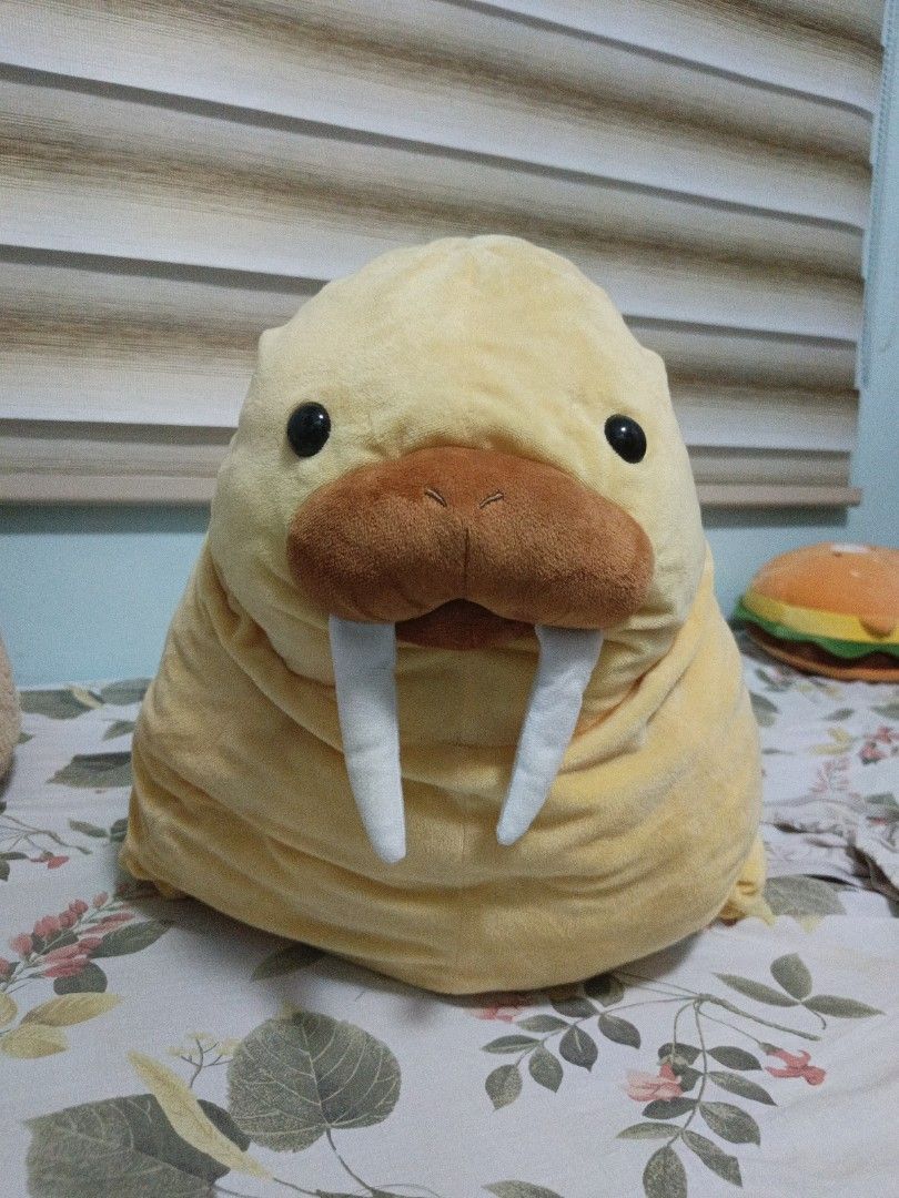 Amufun Yellow Walrus Plush Toy (Category: Plushies & Soft Toys) located in Las Pinas. Submitted by cute.thingz (Listing ID 1464514361, Image 1). Description: 450 LP!! - Adorable yellow walrus plush toy - Super soft and squishy, perfect for hugs! - Features cute white tusks and a brown snout - Made by Amufun - Ideal gift for kids or collectors SIZE: H-40/L-65 NEED WASH NO DAMAGE.