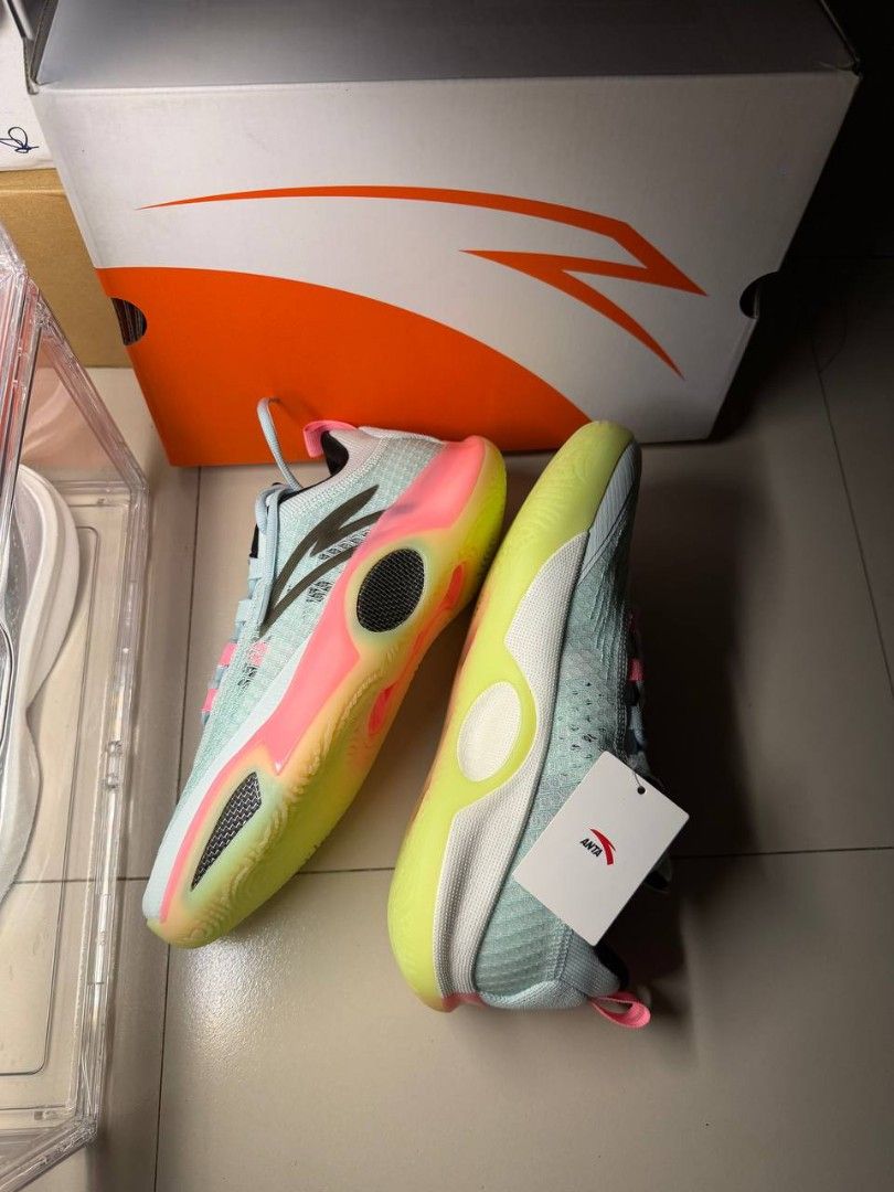 ANTA Basketball Shoes (Category: Sneakers) located in Davao. Submitted by jgornez1539244 (Listing ID 1464555991, Image 3). Description: - ANTA Basketball Shoes - Colorway: Light Blue & Pink - Includes Original Box - Ideal for Basketball & Casual Wear - Feel free to ask questions!.
