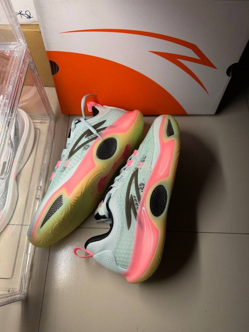 ANTA Basketball Shoes (Category: Sneakers) located in Davao. Submitted by jgornez1539244 (Listing ID 1464555991, Image 1). Description: - ANTA Basketball Shoes - Colorway: Light Blue & Pink - Includes Original Box - Ideal for Basketball & Casual Wear - Feel free to ask questions!.
