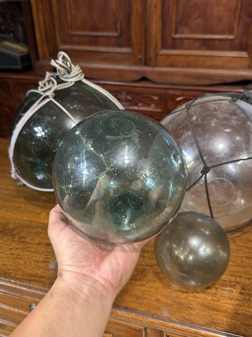 Antique Buoyas Glass Floaters (Category: Other Home Decor) located in Manila. Submitted by sinaunang_gamit (Listing ID 1464458983, Image 3). Description: Antique Buoyas Glass Floaters 10”, 5” and 4” Take all for 5k only.