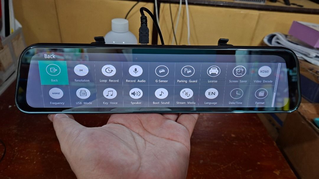 Anytek Dashcam 2K 11 inches screen (Category: Other Automotive Parts and Accessories) located in Cabuyao City. Submitted by ken7746 (Listing ID 1464378325, Image 2). Description: Anytek Dashcam 2K 11 inches screen Brand: Anytek Dashcam Front camera : 2K Back camera : 1K Dashcam size: 11 inches Memory: Kingston 32gb sd Package Included: Anytek Dashcam Charger Note: Wala pong kasama back camera Already use Meet-up: Waltermart Banlic Cabuyao SM Cala