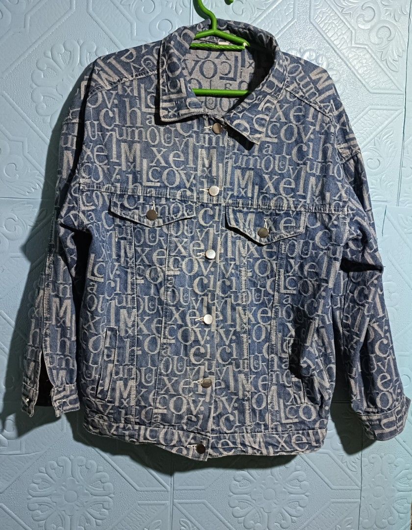AOP DENIM JACKET SKY BLUE COLOR WAY (Category: Coats, Jackets and Outerwear) located in Quezon City. Submitted by zoesmithshop (Listing ID 1464500793, Image 1). Description: DENIM JACKET WITH PATTERN ALL OVER PRINT DESIGN SIZE-XL GOOD CONDITION NO ISSUE HEAVY DENIM MATERIAL.