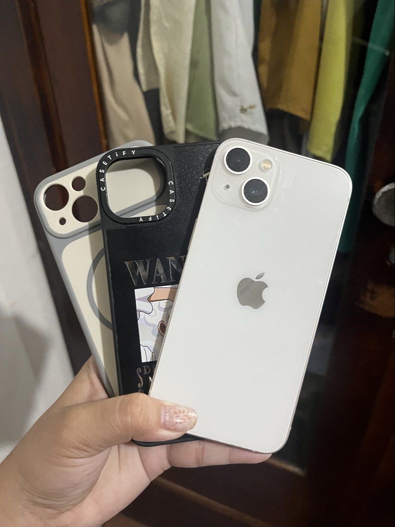 Apple iPhone 13 128GB White (Category: iPhone 13 Series) located in Manila. Submitted by francine.zai (Listing ID 1464448340, Image 2). Description: UNDER APPLE WARRANTY TIL JAN 2027 88bh orig all parts no issue Can meet up 📍 Cebu City.