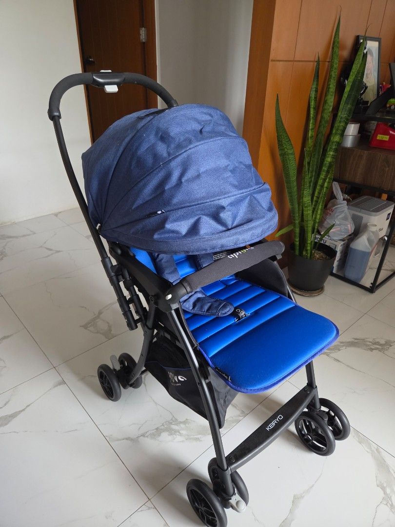 Apruva Keiryo Lightweight Baby Stroller - Blue (Category: Strollers) located in Taytay. Submitted by boymomof3 (Listing ID 1464400345, Image 1). Description: - Lightweight Keiryo stroller - Blue seat and canopy with a fun star pattern - Easy to maneuver with four wheels - Convenient storage basket underneath - Folds compactly for easy storage and travel - Perfect for on-the-go families - Received as a gift and used only once to test it. - RFS: de