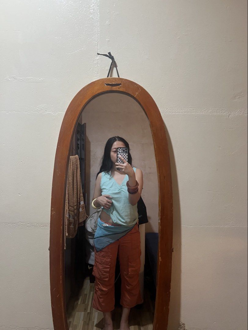 aquamarine ruched tank top (Category: Sleeveless) located in Quezon City. Submitted by buymyclothessss (Listing ID 1464464790, Image 1). Description: - worn once 🩵 MOP - gcash MOD - lalamove - ggx.
