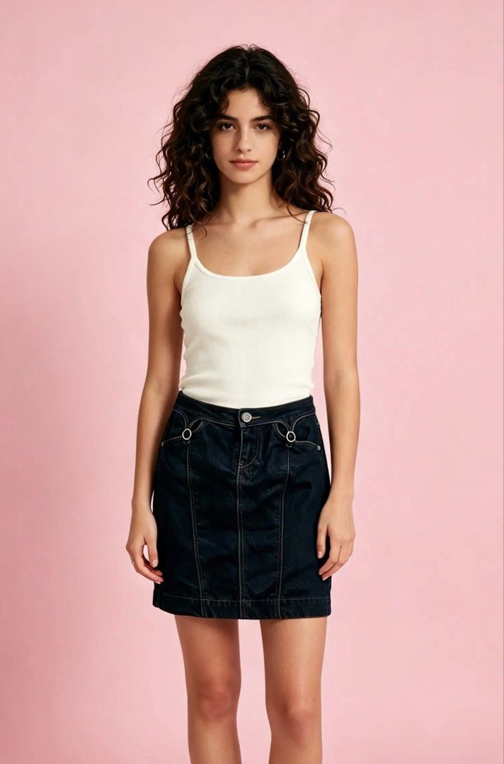 ARMANI XCHANGE (Category: Skirts) located in Davao. Submitted by sart0ria85 (Listing ID 1464499482, Image 2). Description: A dark blue mini skirt denim in 98%COTTON 2%ELASTANE MADE IN CHINA 🇨🇳 XSMALL. Size 2 EXCELLENT CONDITION (98/100).
