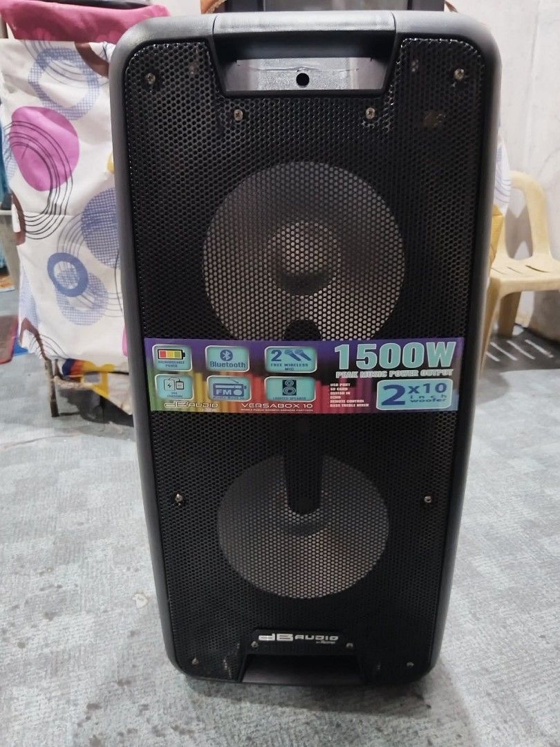 Astron DB Audio Versabox 10 Portable Speaker (Category: Soundbars, Speakers & Amplifiers) located in Manila. Submitted by jean08.723 (Listing ID 1464511430, Image 2). Description: For sale Astron DB Audio Versabox 10 Portable Speaker Including USB Port Remote Control 2 Wireless Mic Rechargeable Bluetooth FM Radio Location Manila For pickup only Pm me if you're interested thanks.
