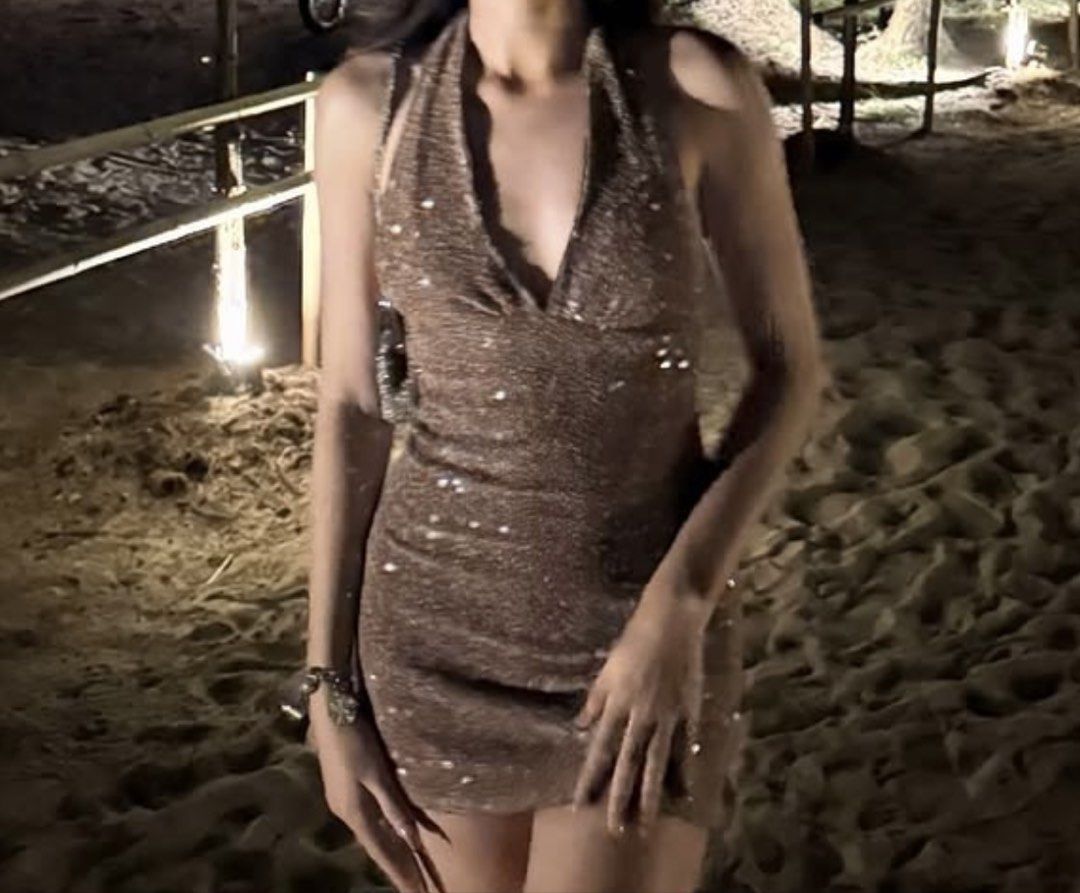 Backless Shiny Halter Dress (Category: Dresses) located in Las Pinas. Submitted by pinkgelato (Listing ID 1464462785, Image 2). Description: small to medium fitting.