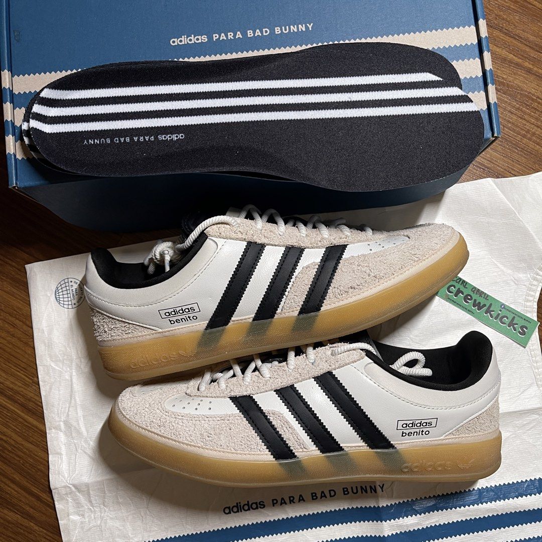 Bad Bunny Gazelle Indoor 'Core White' (Category: Sneakers) located in Pasig City. Submitted by crewkicks.ph (Listing ID 1464501965, Image 1). Description: Bad Bunny Gazelle Indoor 'Core White' Size 10.5 Worn once (like new) Complete OG ₱7,998 ONLY! (Below market).