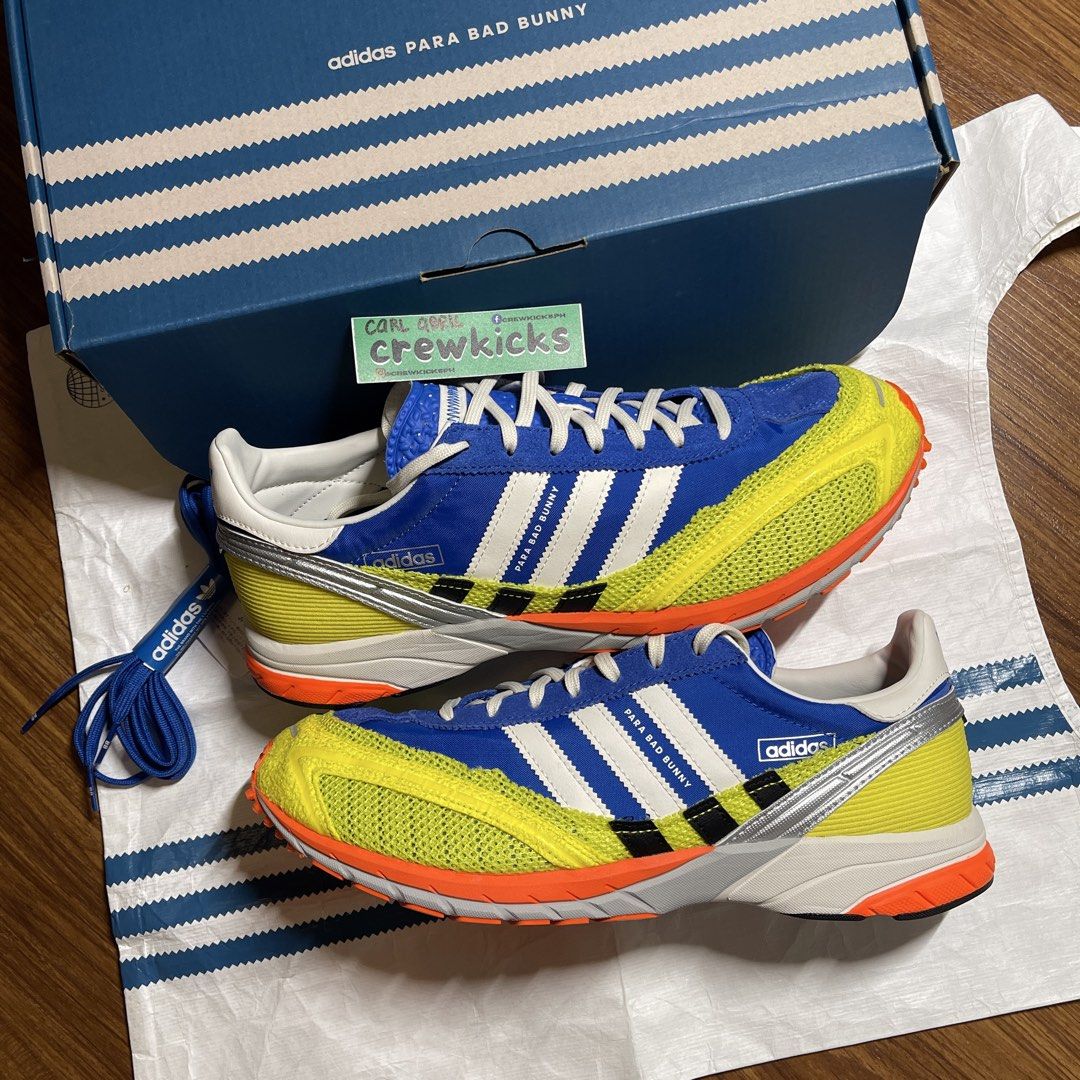Bad Bunny x Adizero SL72 'Active' (Category: Sneakers) located in Pasig City. Submitted by crewkicks.ph (Listing ID 1464480053, Image 1). Description: Bad Bunny x Adizero SL72 'Active' Size 10 US M PADS (Fitted) Complete OG ₱5,498 ONLY! (SRP ₱9,500).